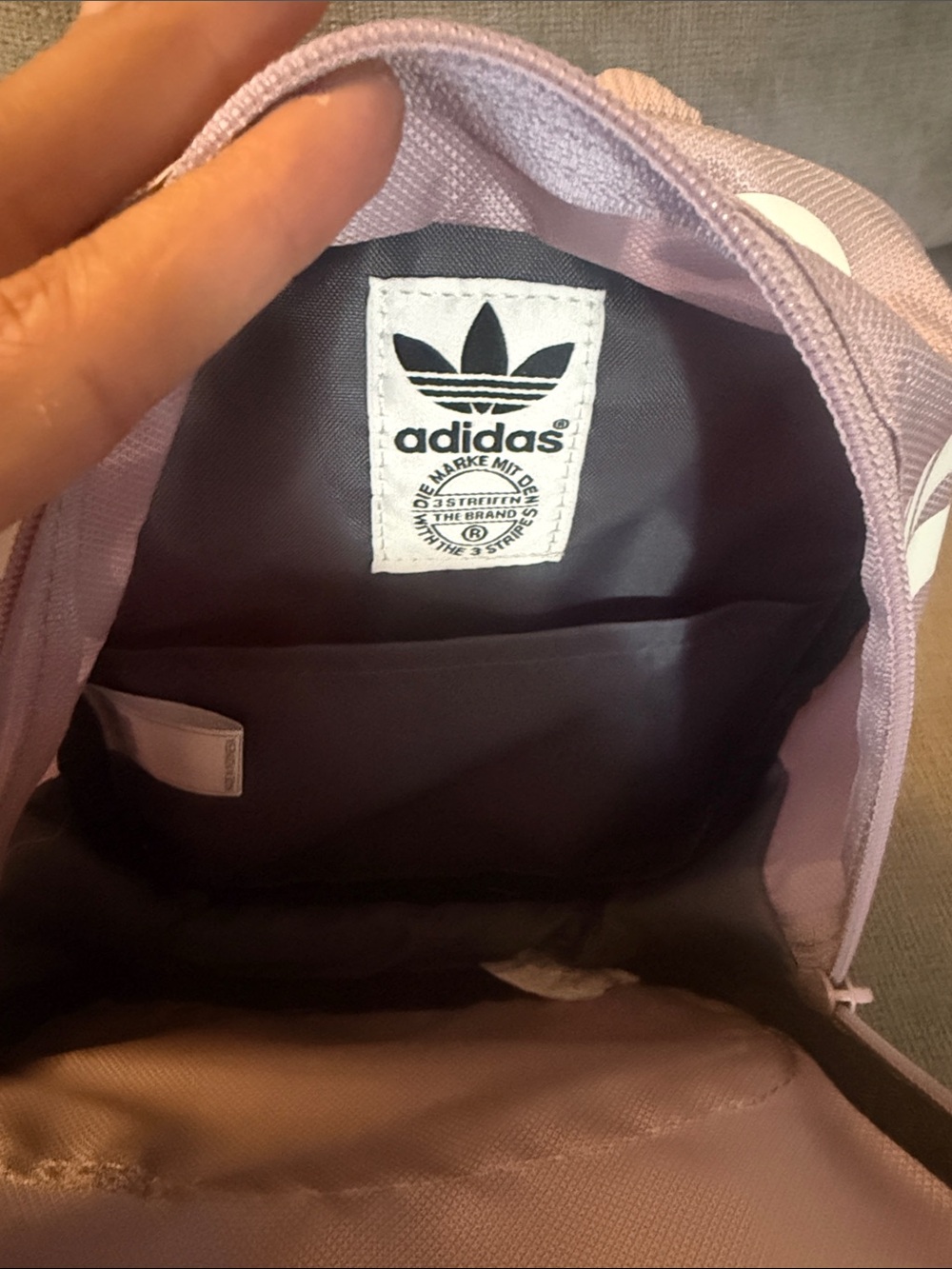 adidas Lilac Mini Backpack with White Trefoil - Picture 5 of 5